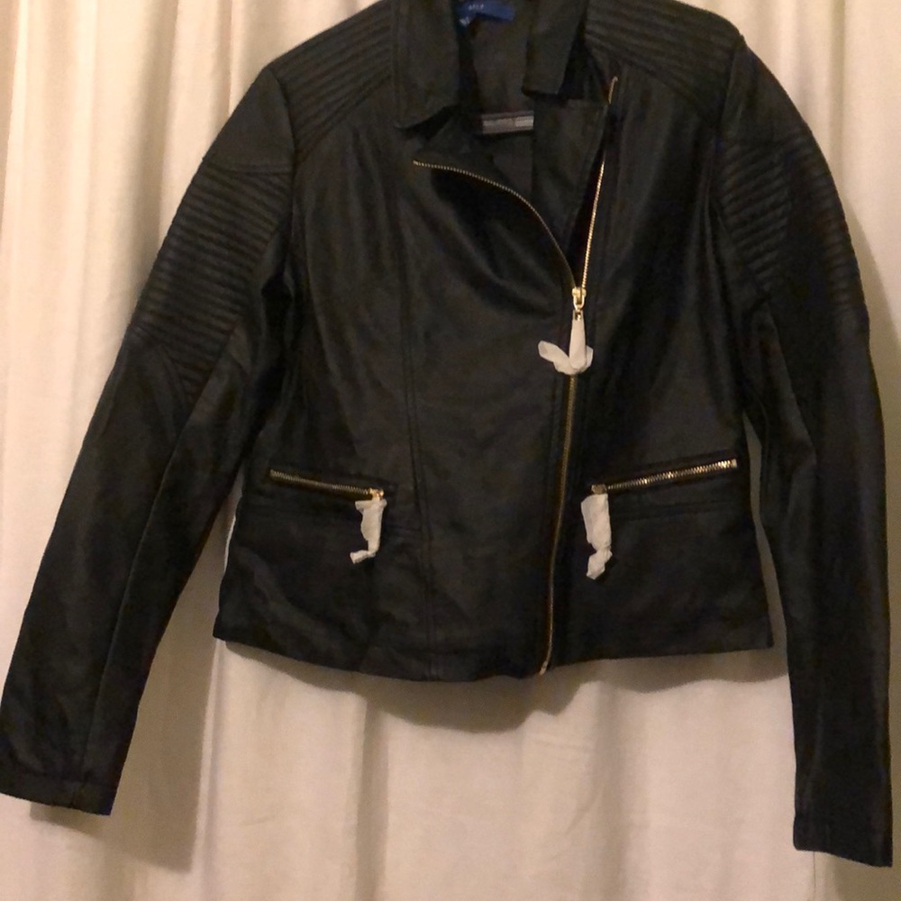 Imitation Leather Moto Jacket